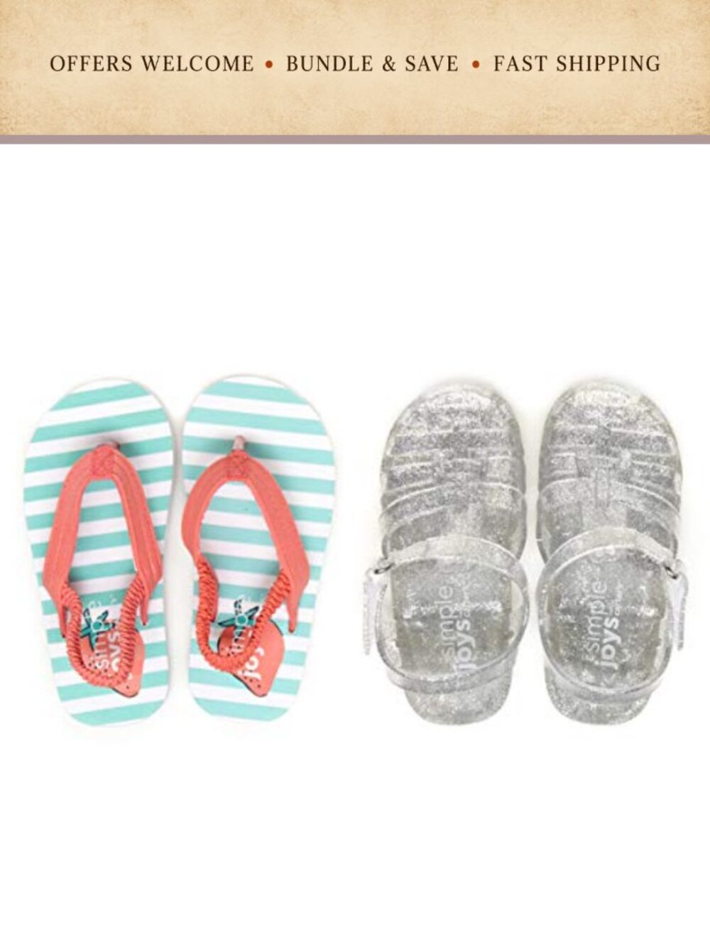 Girls 2-Pack Jelly Fisherman Sandals & Flip Flops